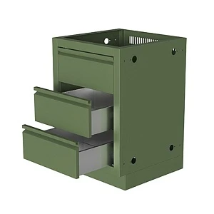 Тумба универсальная с 2 выдвиж. ящ. и фальш-панелью 850 ONTARIO, арт. 2DC-850  RAL6003m moire